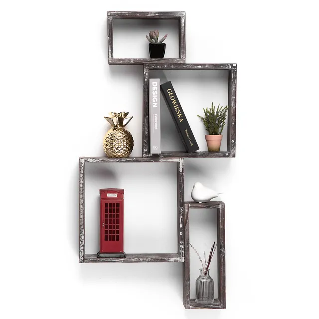 Jackcube Design Living Room set 4 mensole cubo rustiche parete