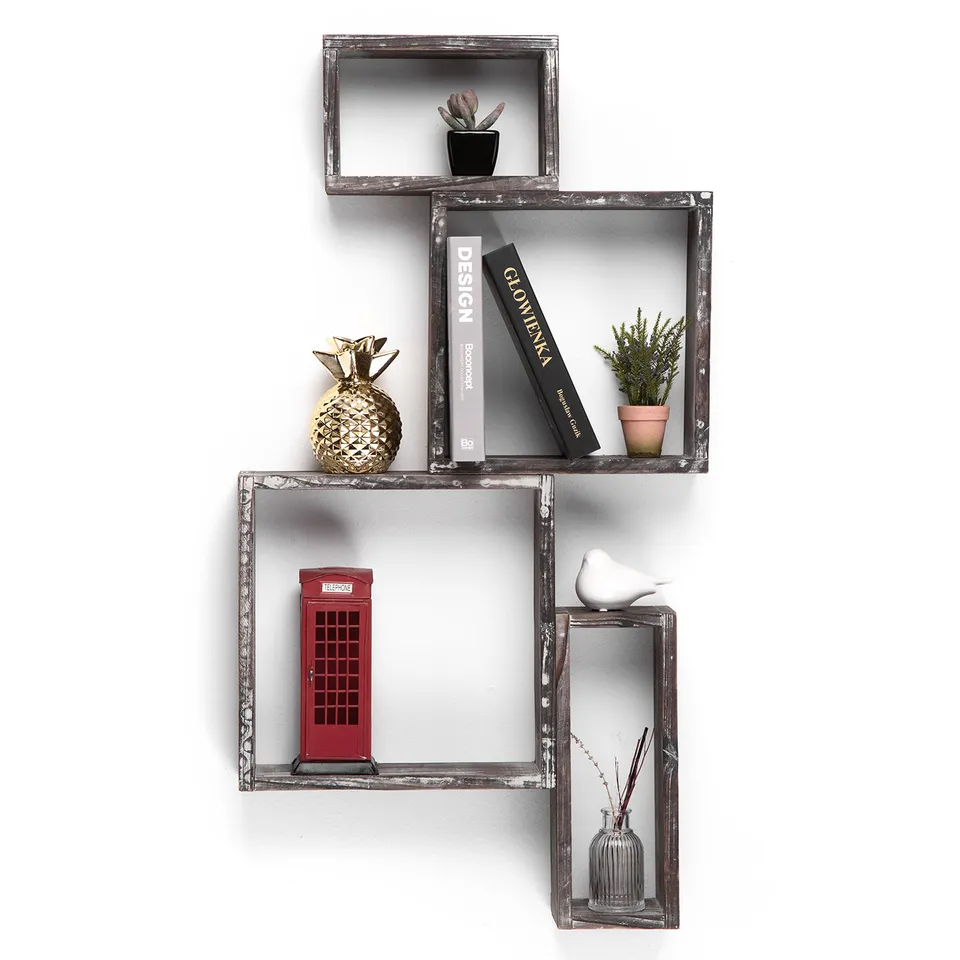 Jackcube Design Living Room set 4 mensole cubo rustiche parete