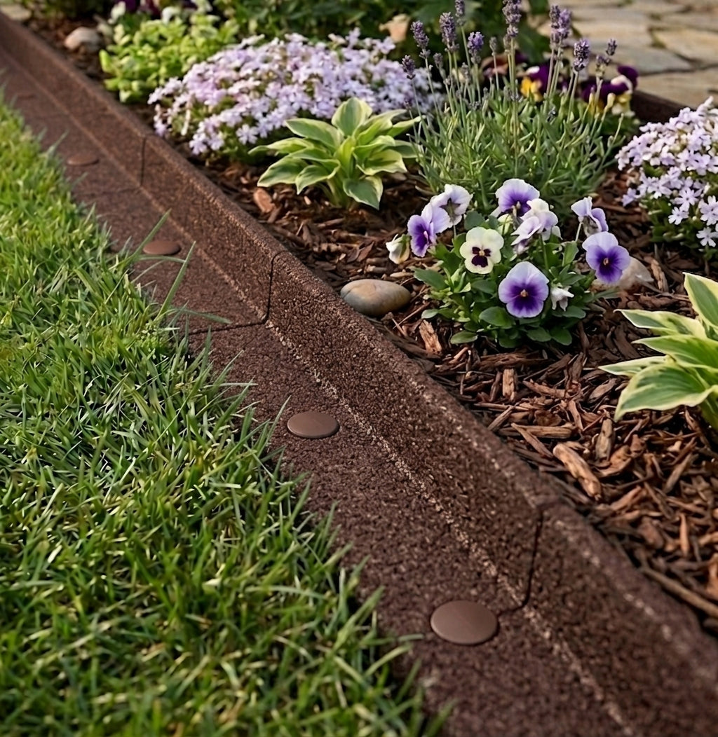 Q-Rax bordura giardino flessibile marrone 6x1,2 m gomma