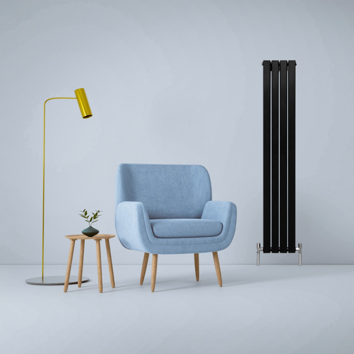 Q-Rax Radiatore Piatti Verticale Nero Opaco 160x28 cm