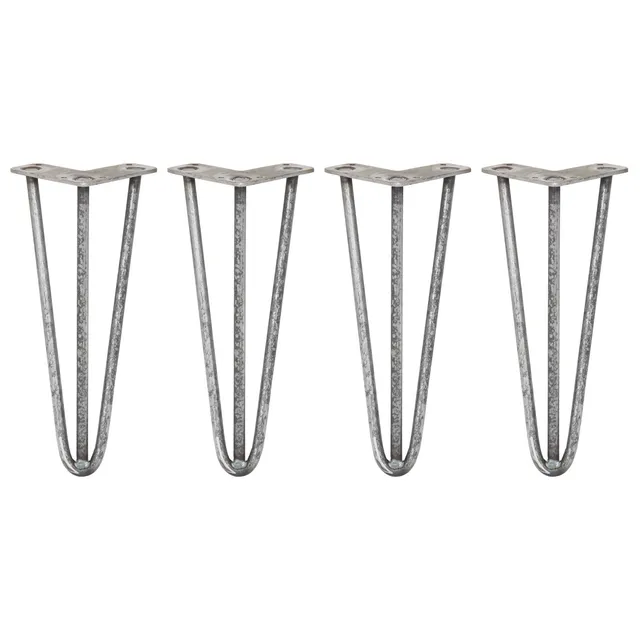 Q-Rax Gambe Per Tavoli Forcina 30,5cm Acciaio 4 Pezzi 3 Rebbi