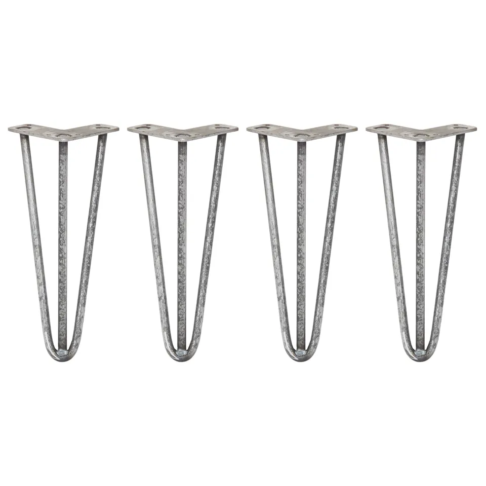 Q-Rax Gambe Per Tavoli Forcina 30,5cm Acciaio 4 Pezzi 3 Rebbi