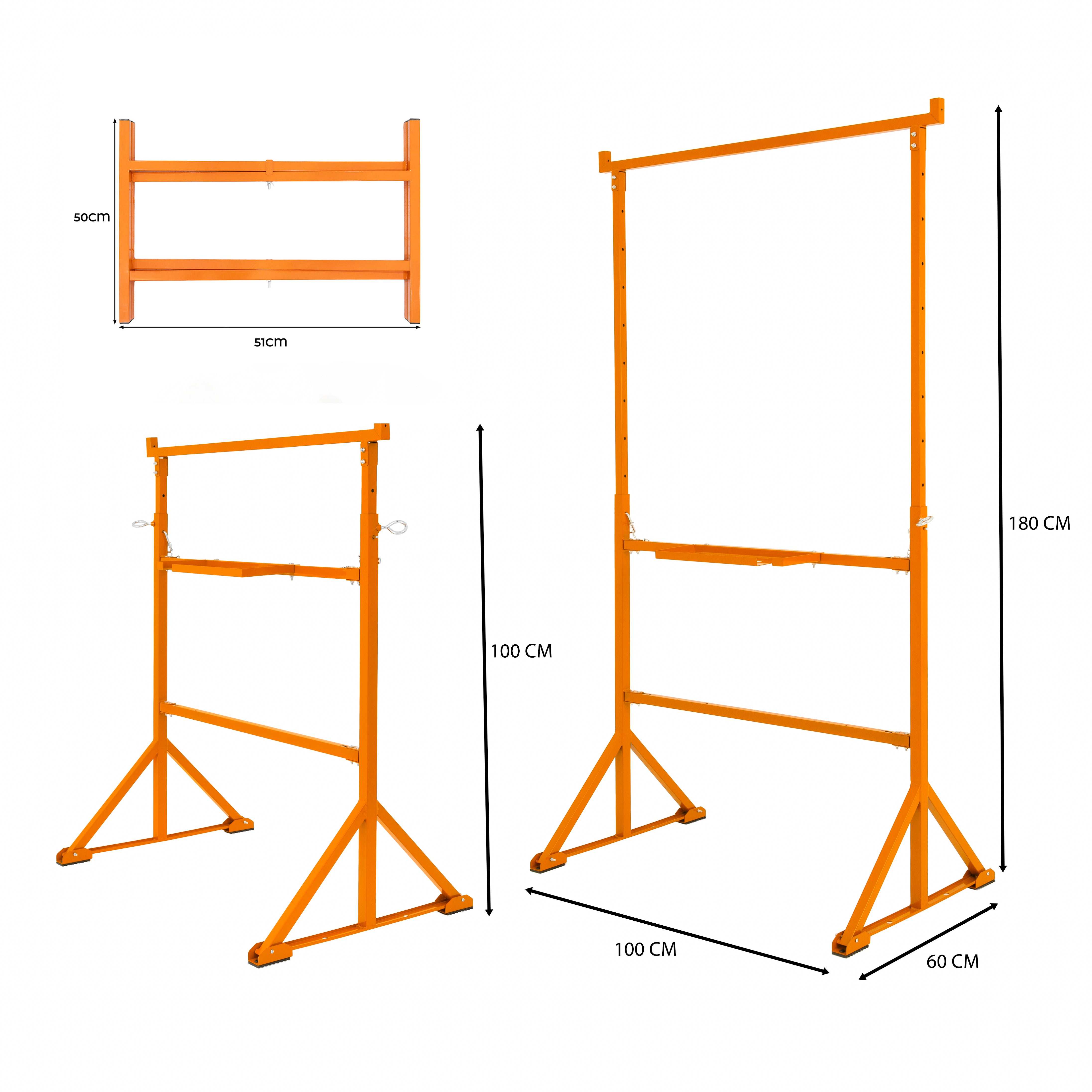 Q-Rax Commercio Artigianato Cavalletti x4 Supporti 50 cm x5