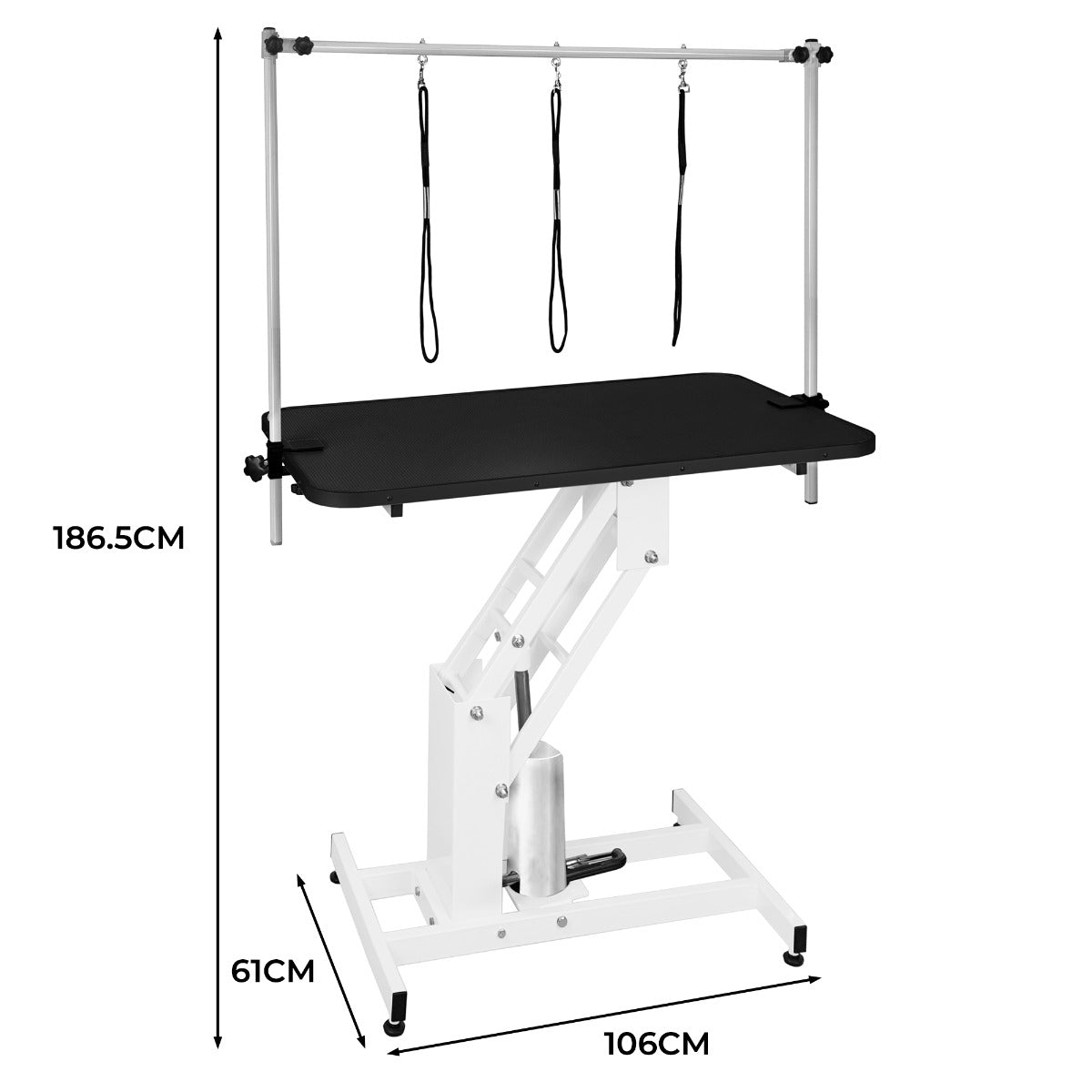 Q-Rax Commercio Tavolo Toelettatura Idraulico Bianco 180kg