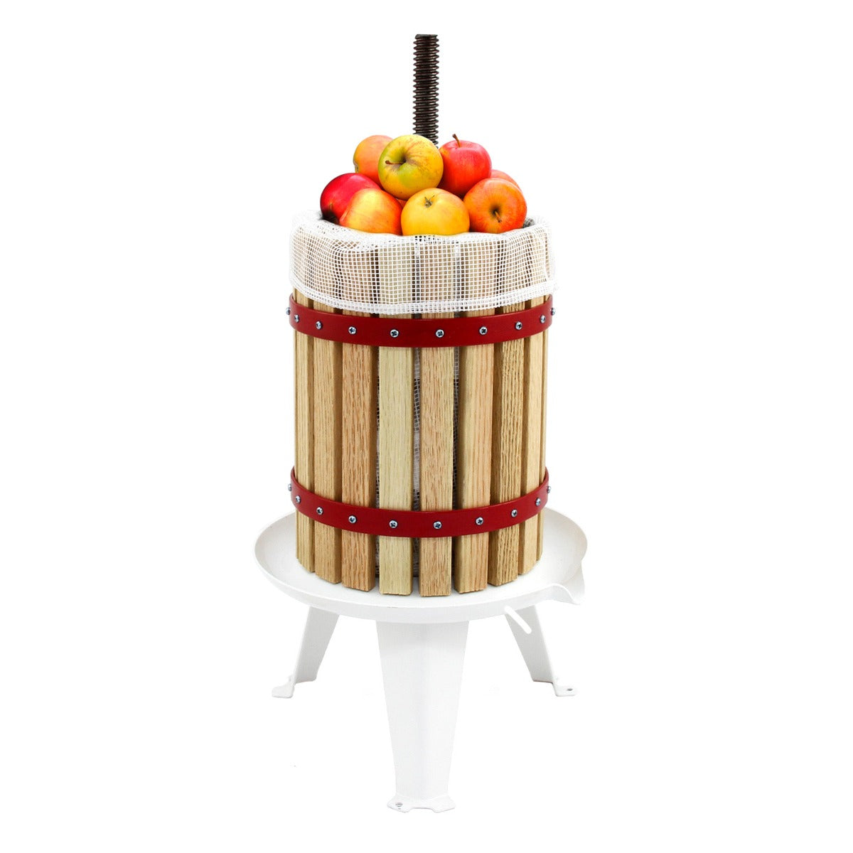 Q-Rax Torchio Frutta 18 Litri pressa manuale acciaio quercia