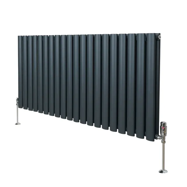 Q-Rax Radiatori Tradizionali colonna ovale 600x1200 termosifone antracite valvole