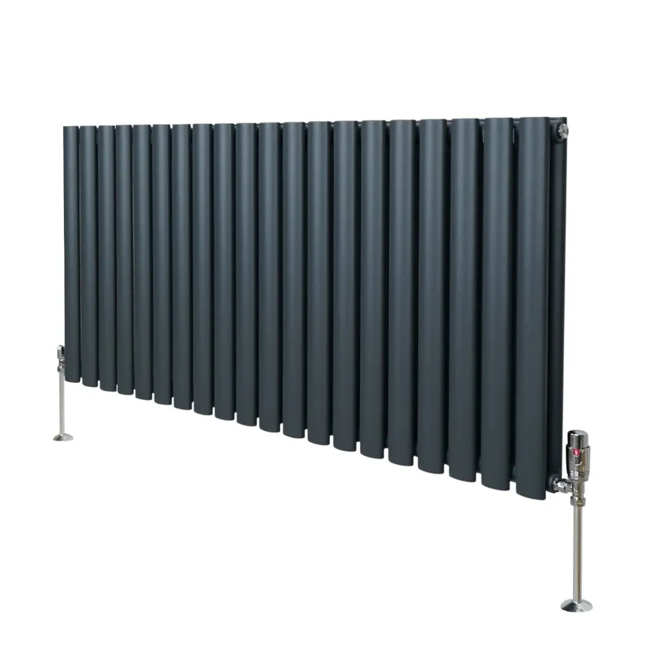 Q-Rax Radiatori Tradizionali colonna ovale 600x1200 termosifone antracite valvole