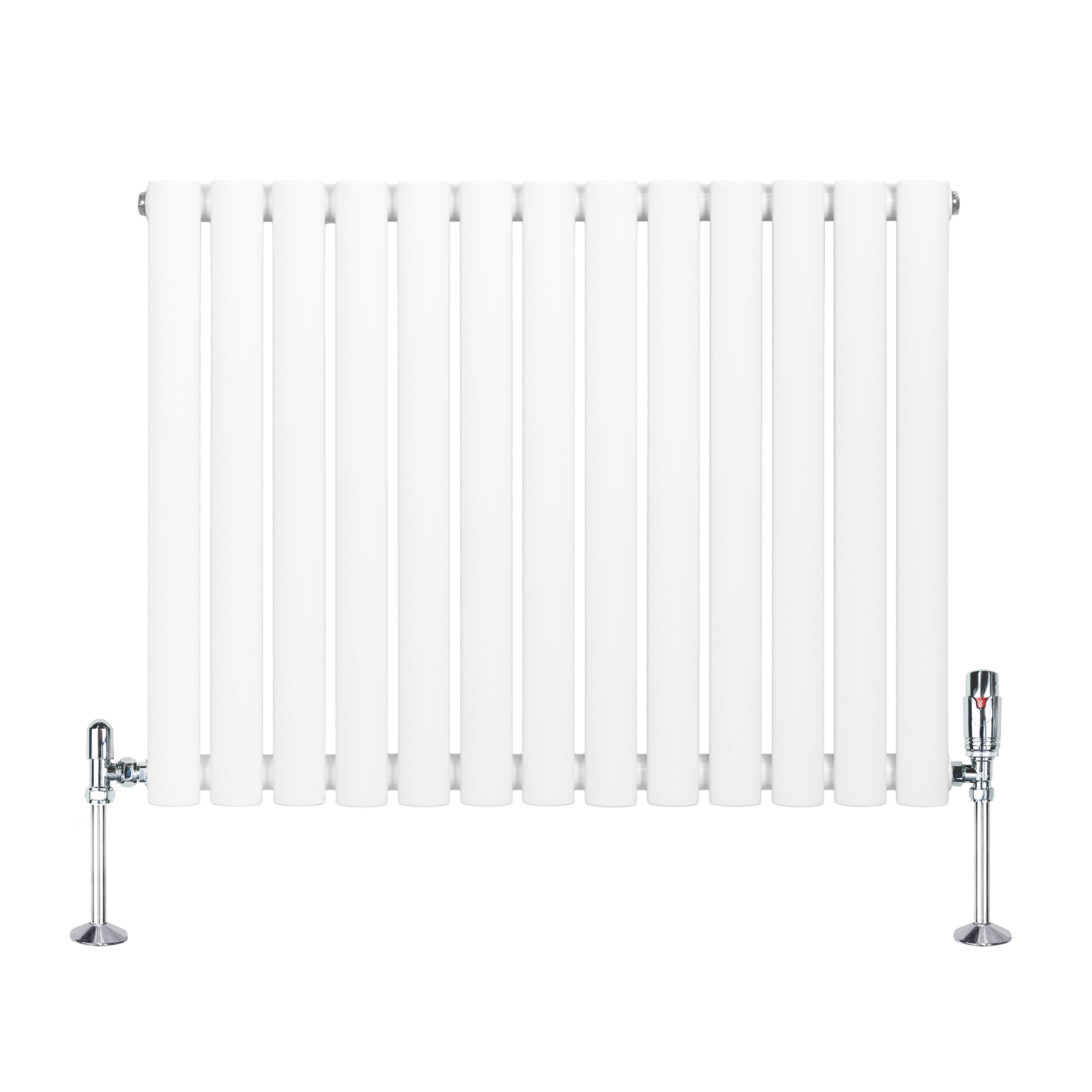 Q-Rax Radiatore Ovale a Colonna 600x780 mm Bianco con Valvole