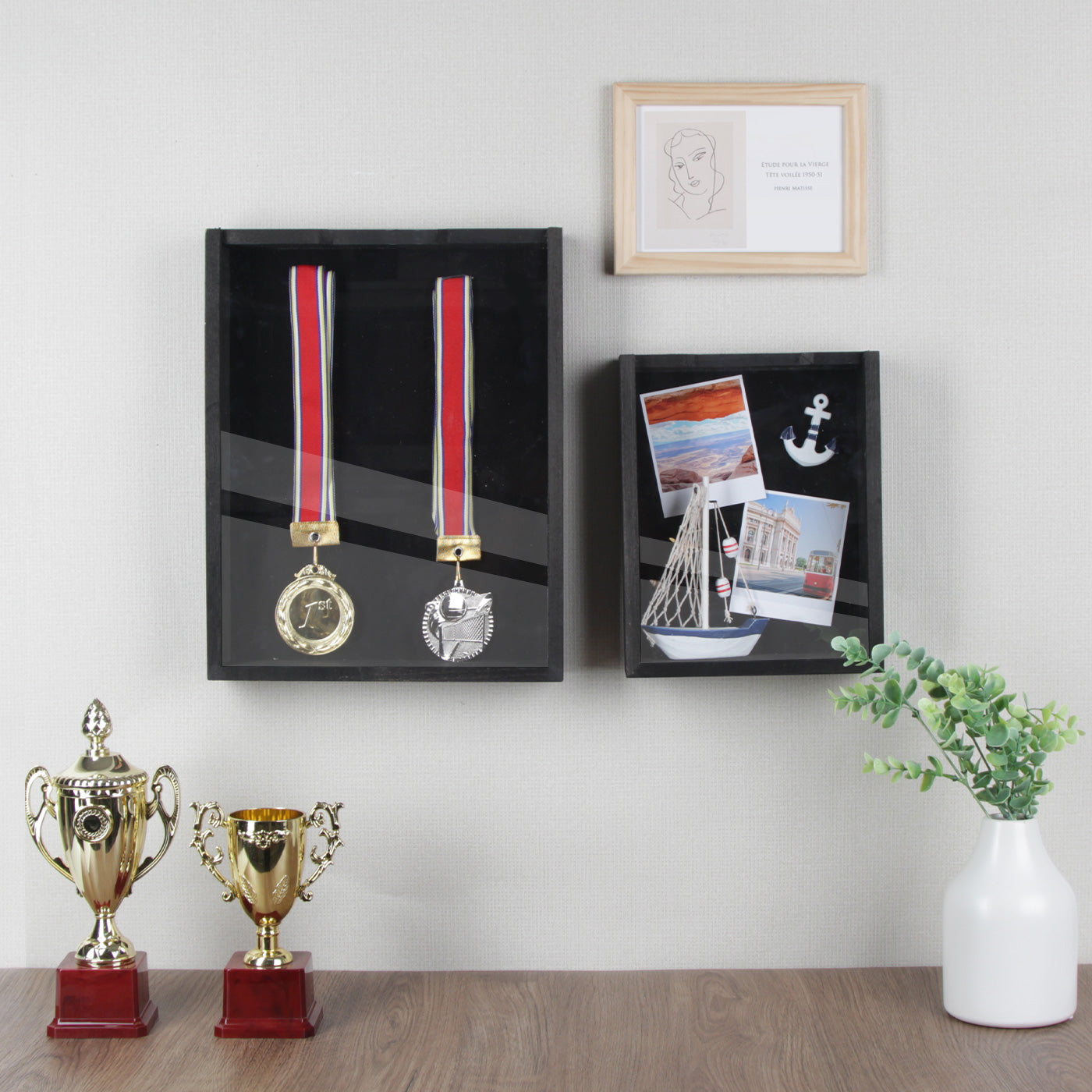 Jackcube Design Display Teca Legno Nera 14x11 Pollici Vetro