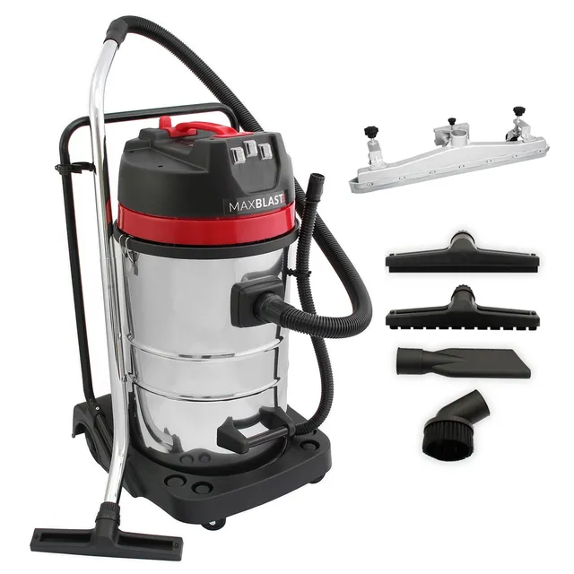 Q-Rax Maxblast 80L Aspirapolvere Industriale 3000W Secco Liquido