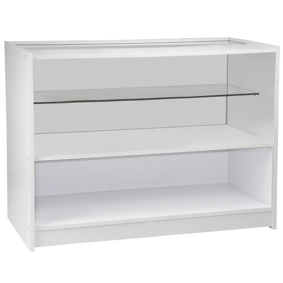 Q-Rax Bancone Negozio C1200 Bianco 120x60x90 cm Vetro