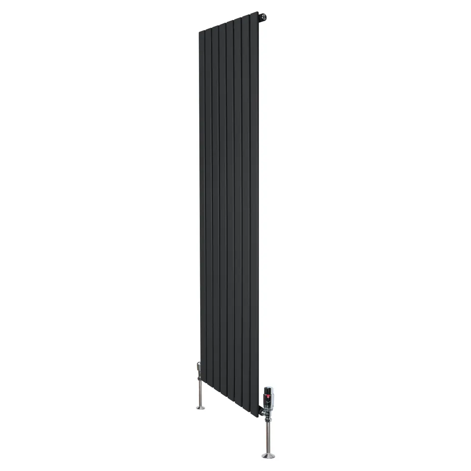 Q-Rax Radiatori a Pannelli Piatti Radiatore 1800x560 mm Nero Valvole