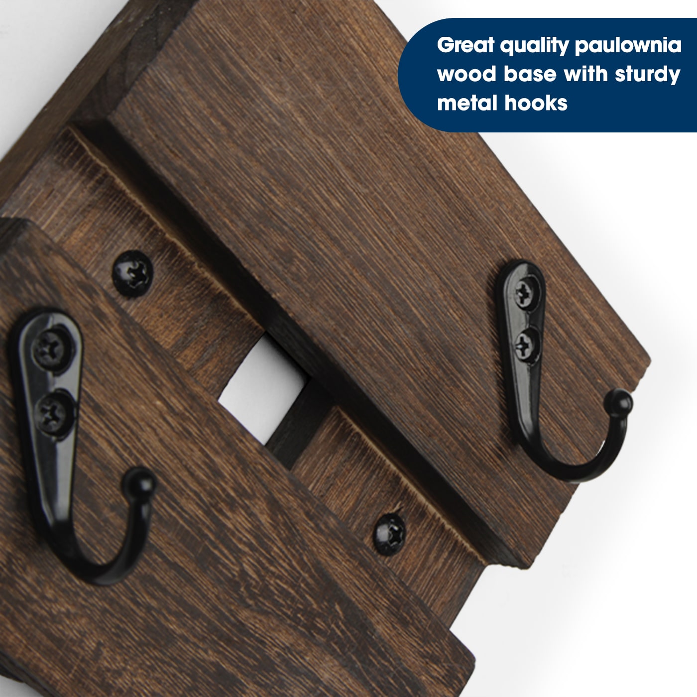 Jackcube Design Wall Décor set 4 appendiabiti parete legno