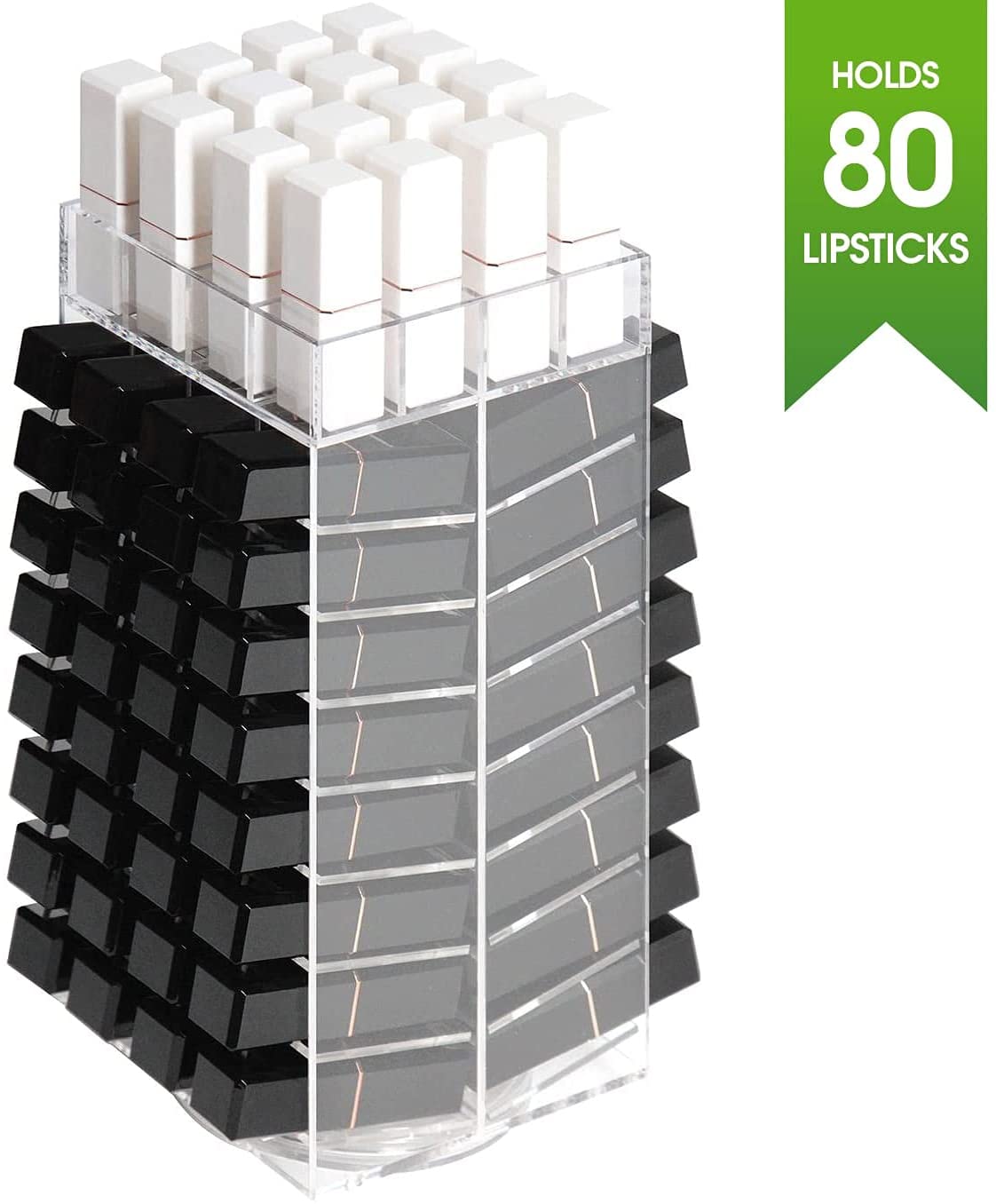 JackCube Design Makeup Porta Rossetti Girevole Acrilico 80 Posti