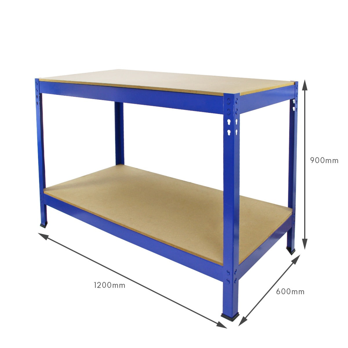 Q-Rax Banco da Lavoro in Acciaio Blu 120cm 200kg