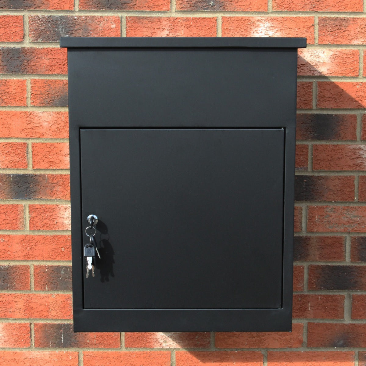 Q-Rax Cassetta Postale per Pacchi Nero Acciaio 58x36x46 cm