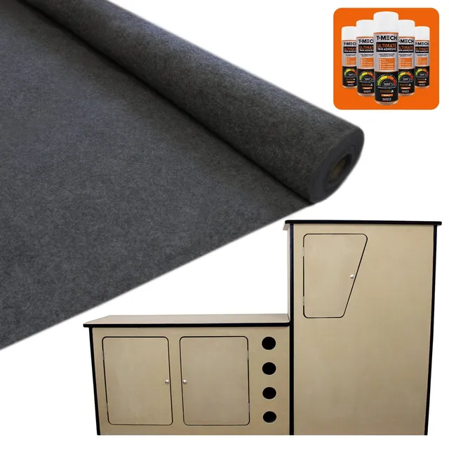 Q-Rax Accessori Casa Cucina Camper MDF Antracite 1980 mm