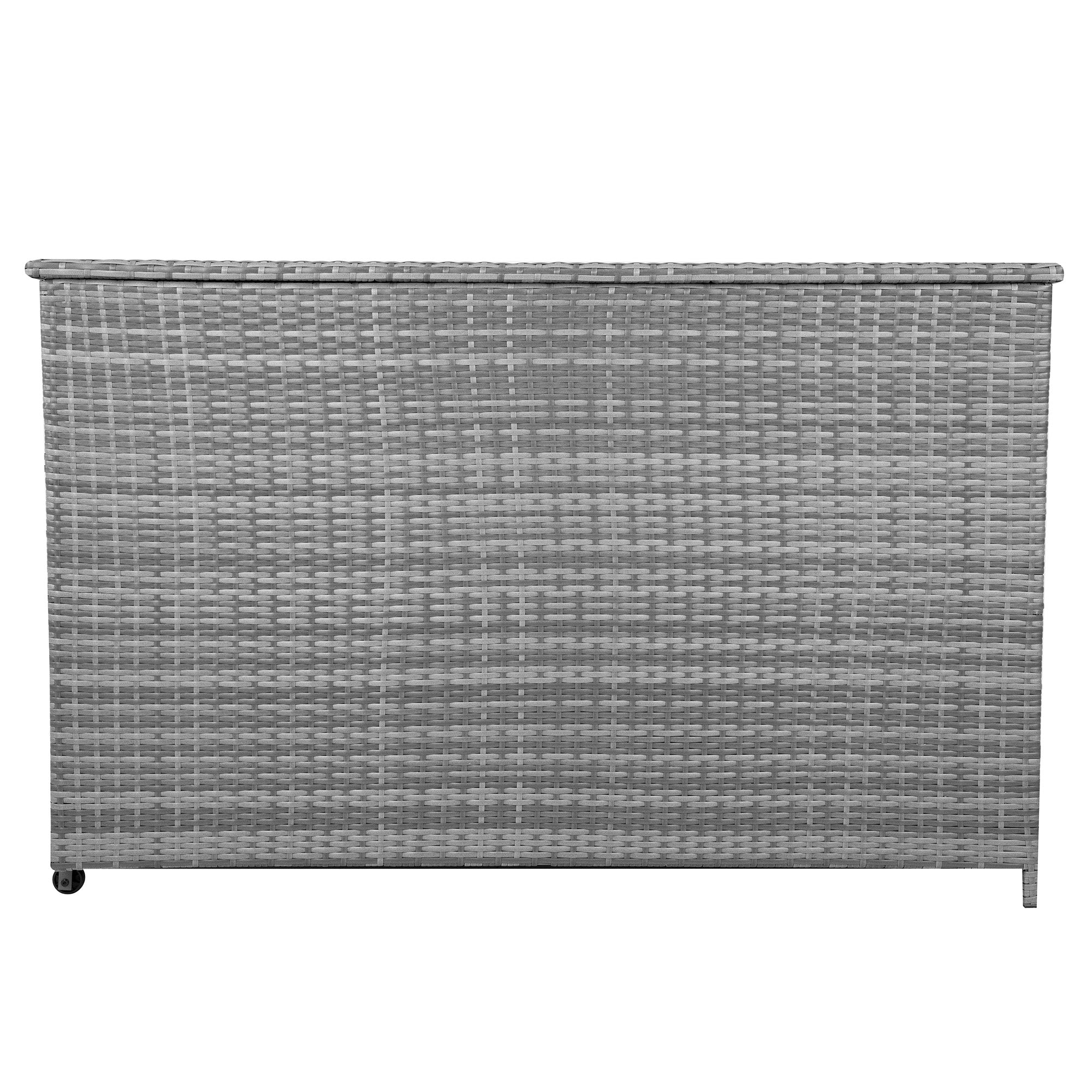 Q-Rax Mobili da Esterno Box 996L Baule Rattan Grigio con Ruote