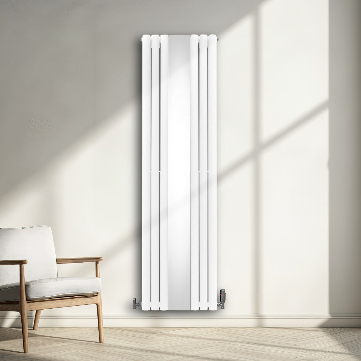 Q-Rax Radiatore Ovale Specchio Bianco 1800x500 Termo