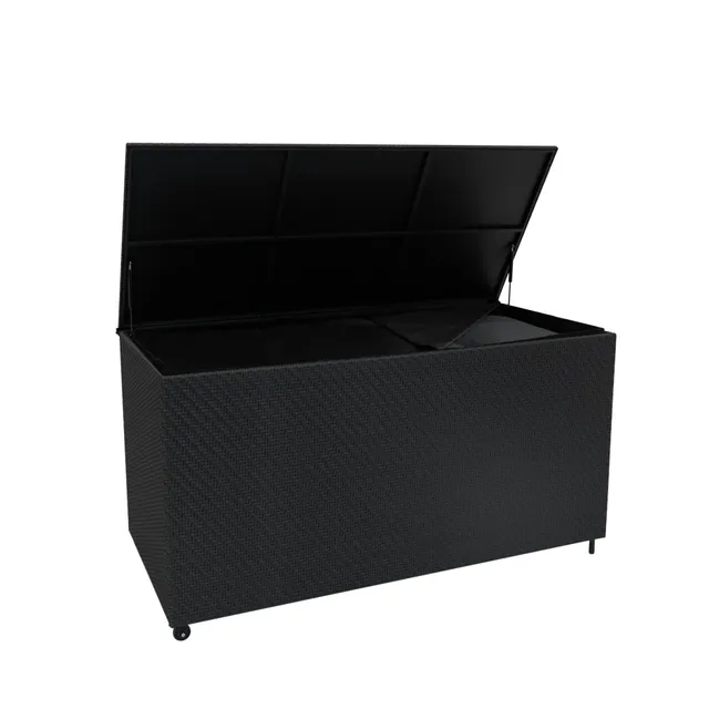 Q-Rax Baule Rattan Nero 700L Contenitore Esterno Impermeabile