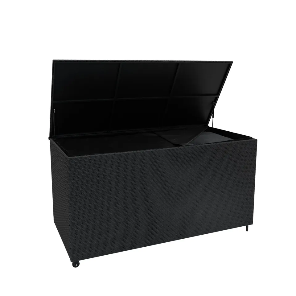 Q-Rax Baule Rattan Nero 700L Contenitore Esterno Impermeabile