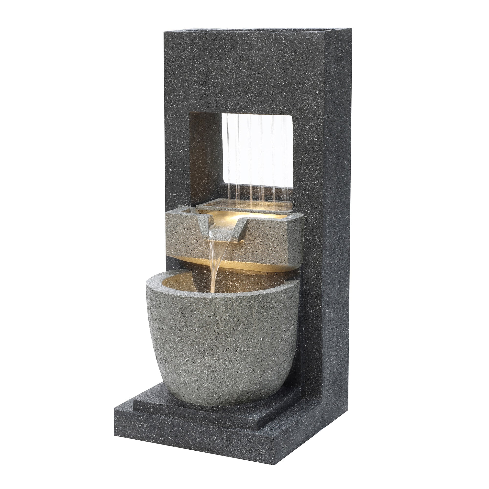 Q-Rax Cascade Springs fontana da giardino LED effetto pietra