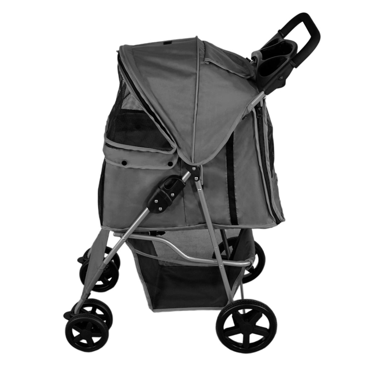 Q-Rax Passeggino Animali Parapioggia Grigio fino 15 kg