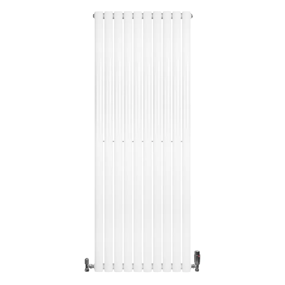 Q-Rax Radiatori Tradizionali Radiatore Ovale 1600x600 Bianco Valvole