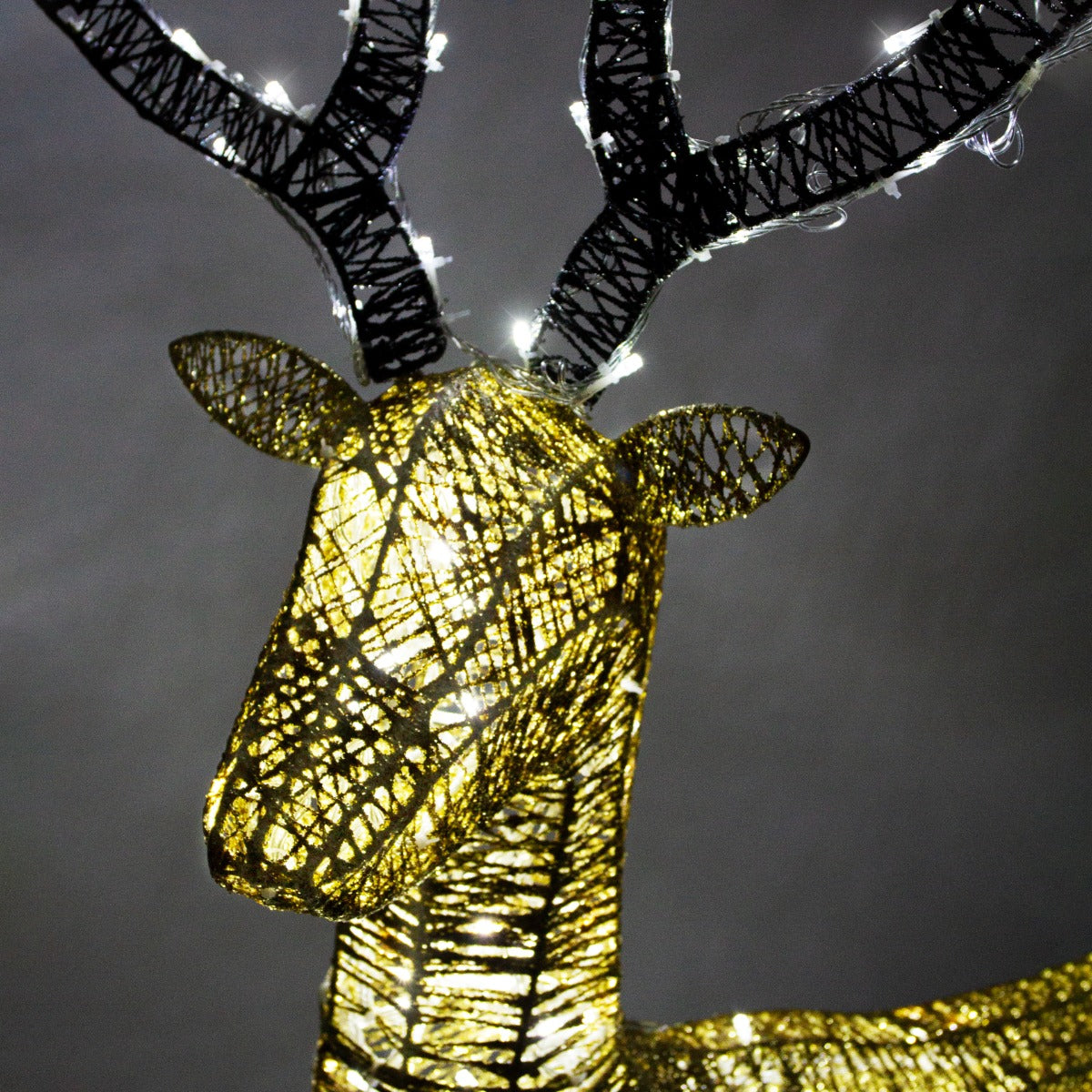 Q-Rax Renna Natale Luminosa Maschio Oro 120 cm 200 LED