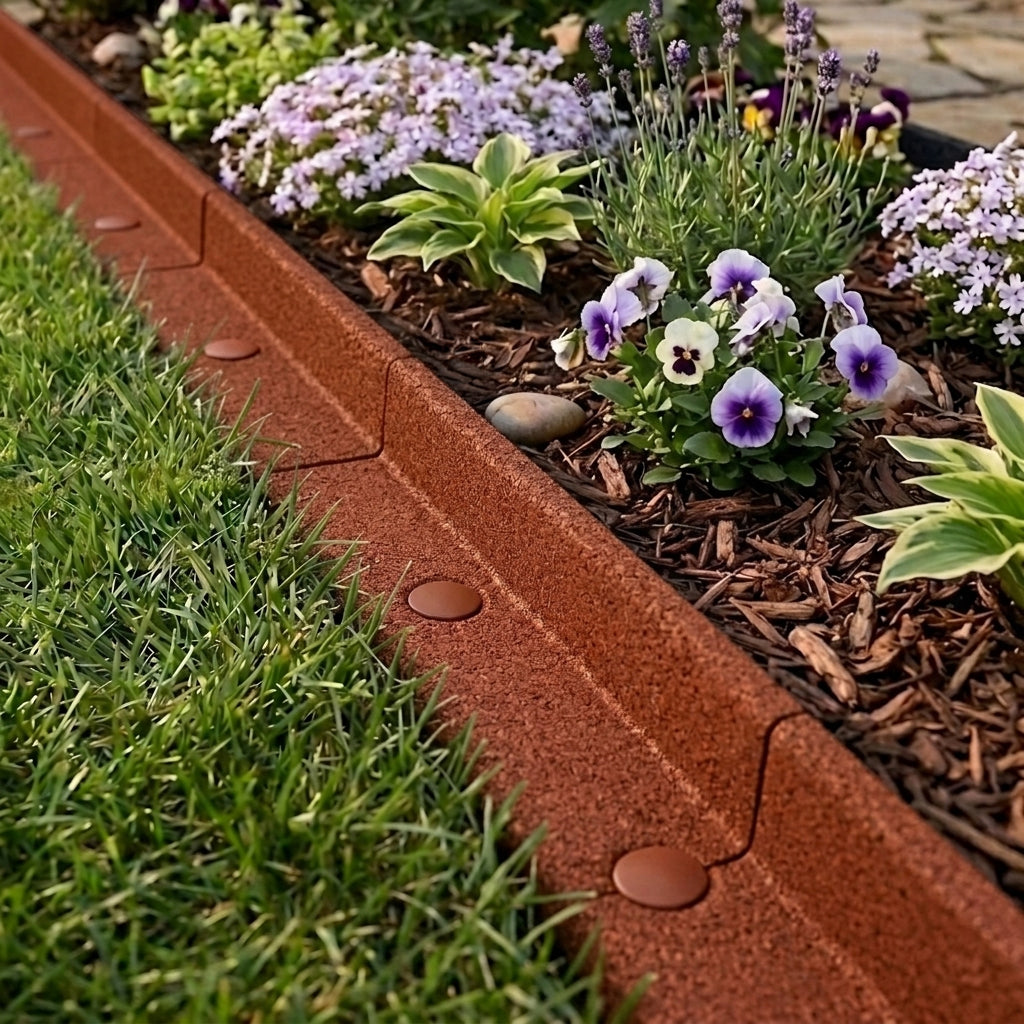 Q-Rax Bordura Giardino 46x1,2m flessibile terracotta martello