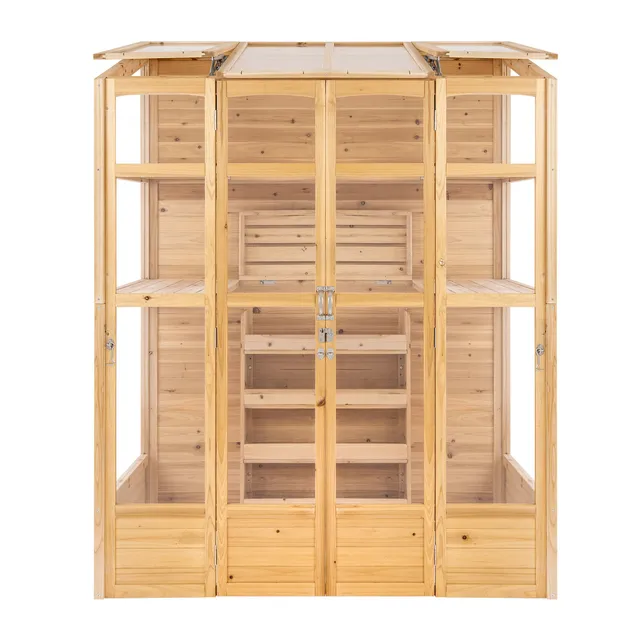 Q-Rax Vittoriana serra giardino legno naturale 152x61