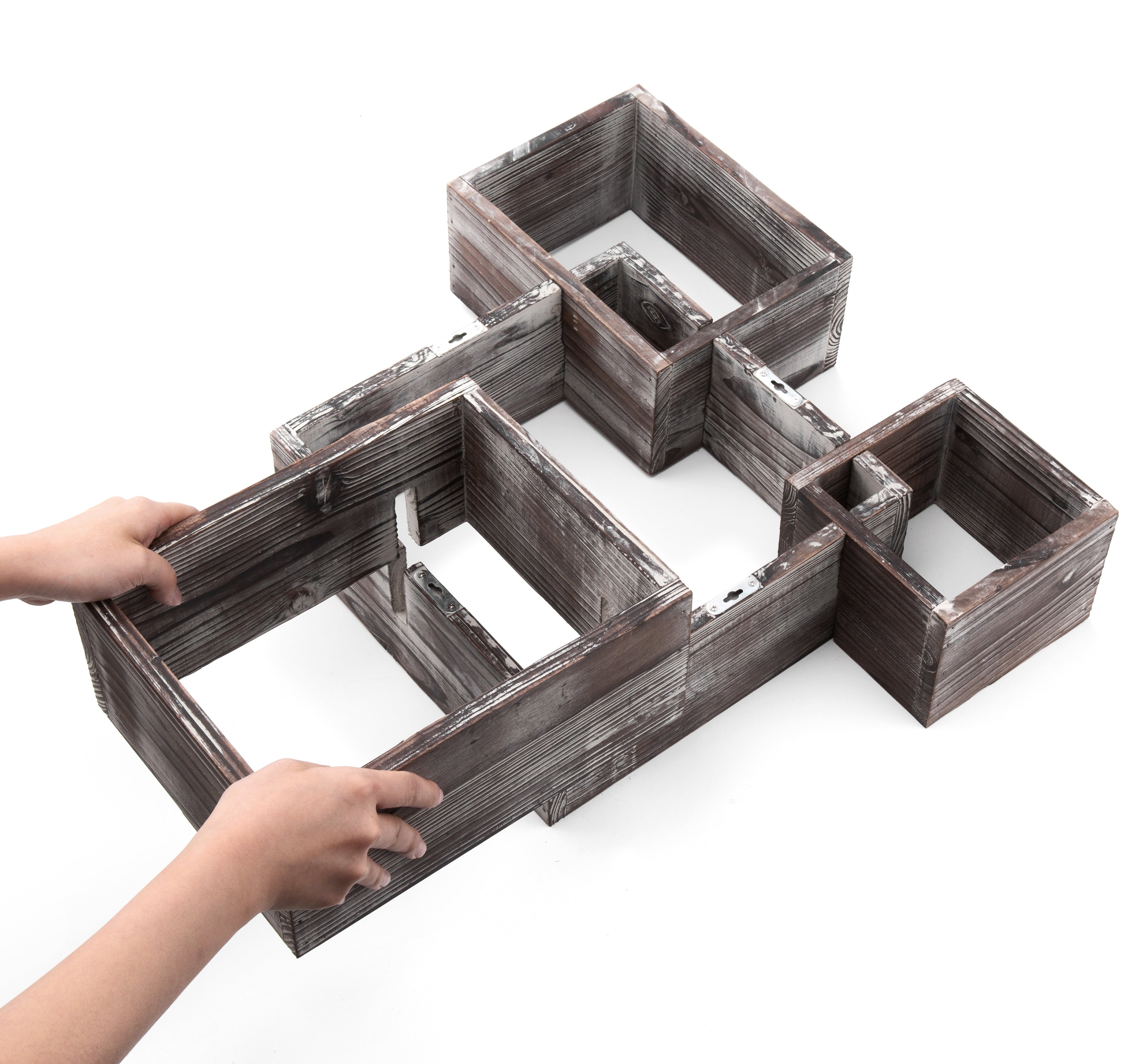 Jackcube Design Living Room Set 4 Mensole Parete Legno Rustico