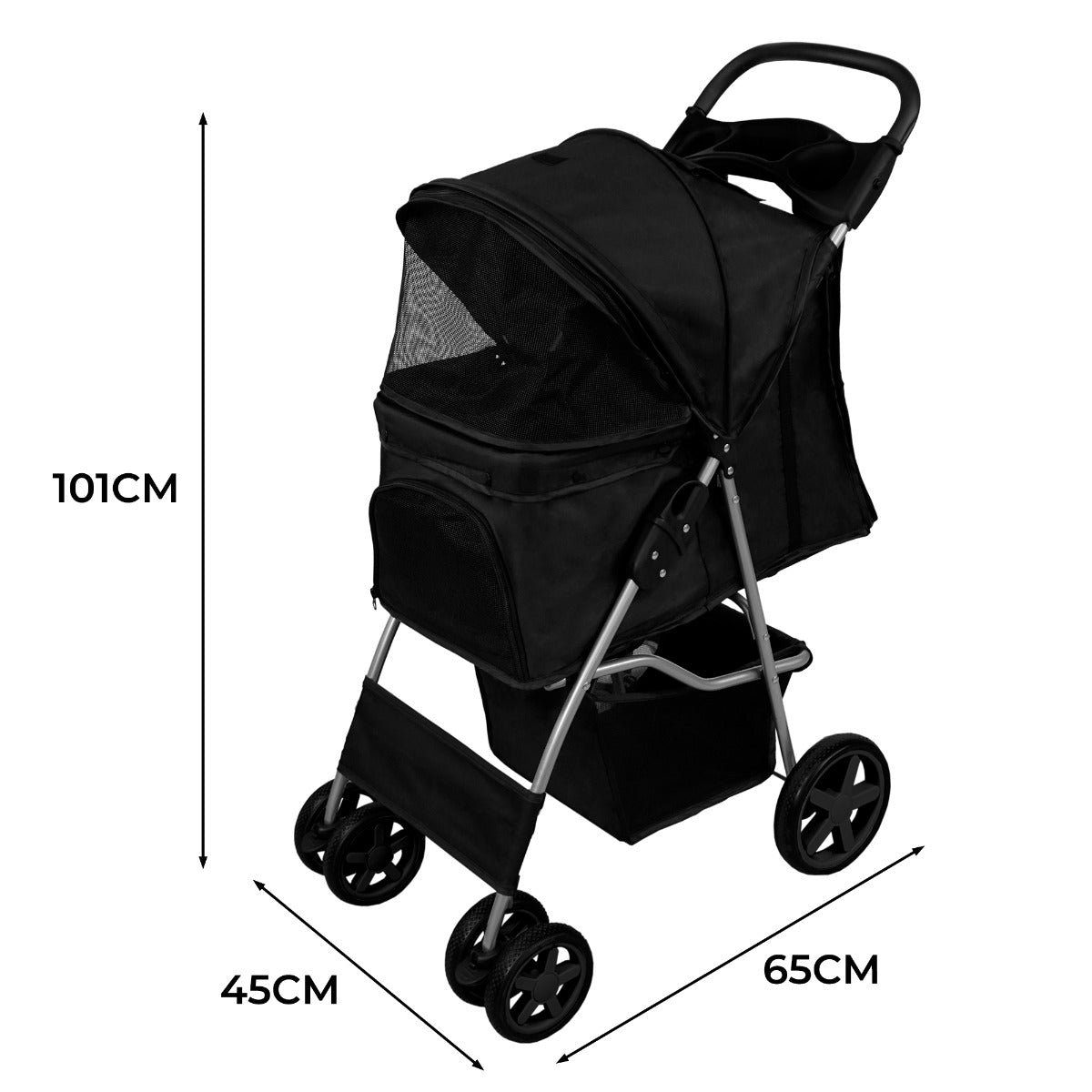 Q-Rax Accessori passeggino animali nero pieghevole 15kg