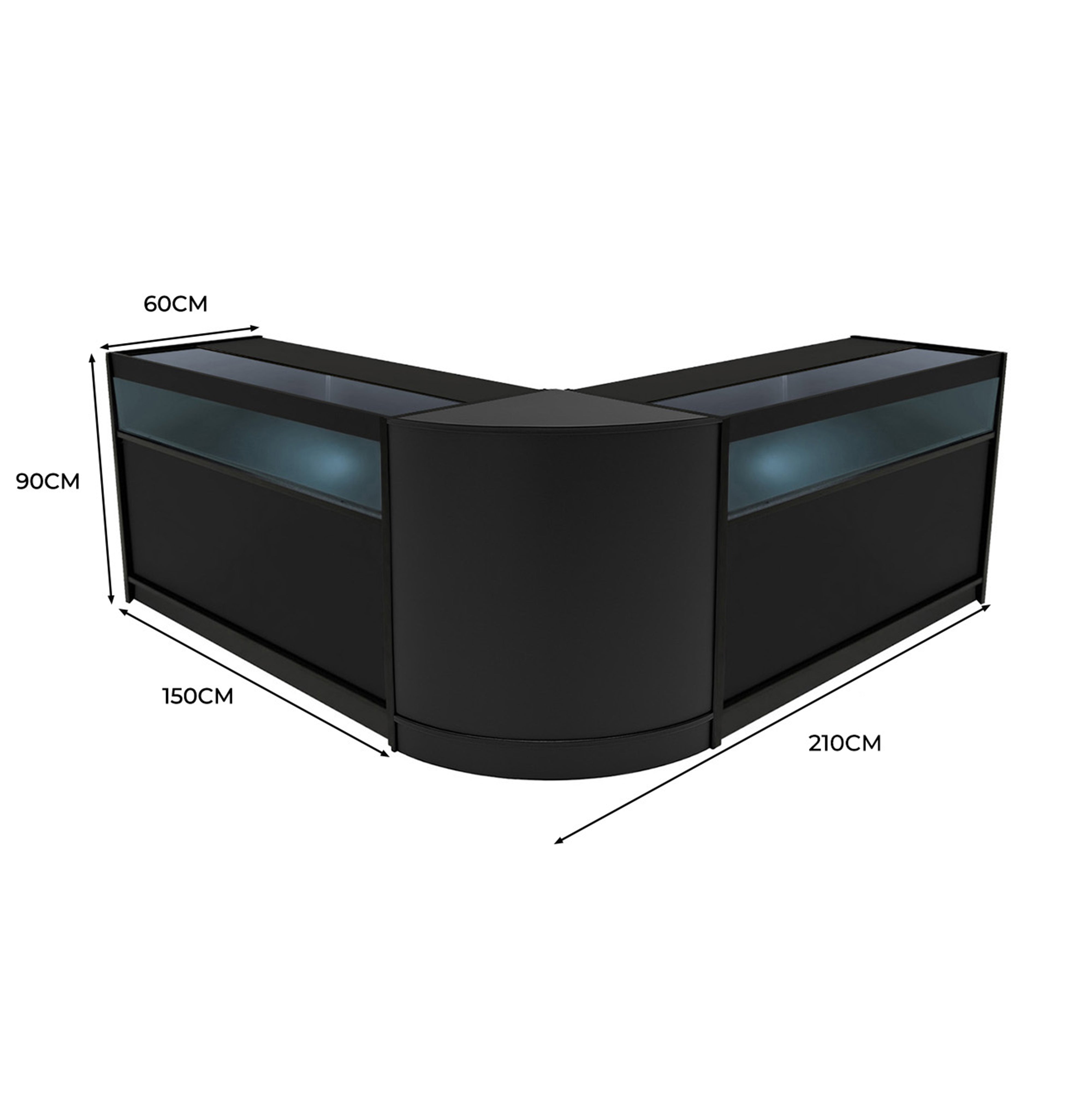 Q-Rax Banconi Iris Set 2x B1500+CM60 Bancone Nero LED