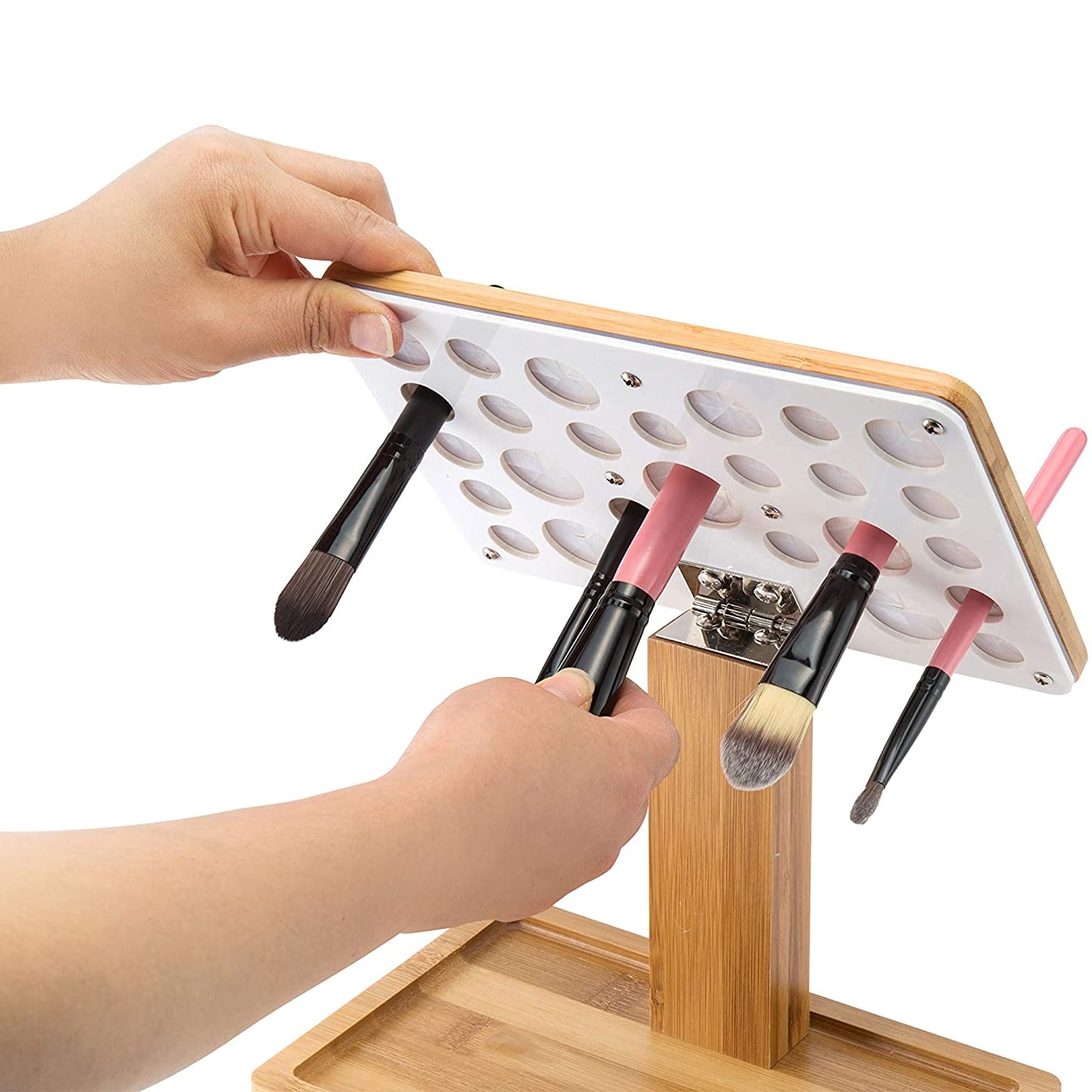 Jackcube Design Makeup portapennelli bambù 26 fori pieghevole