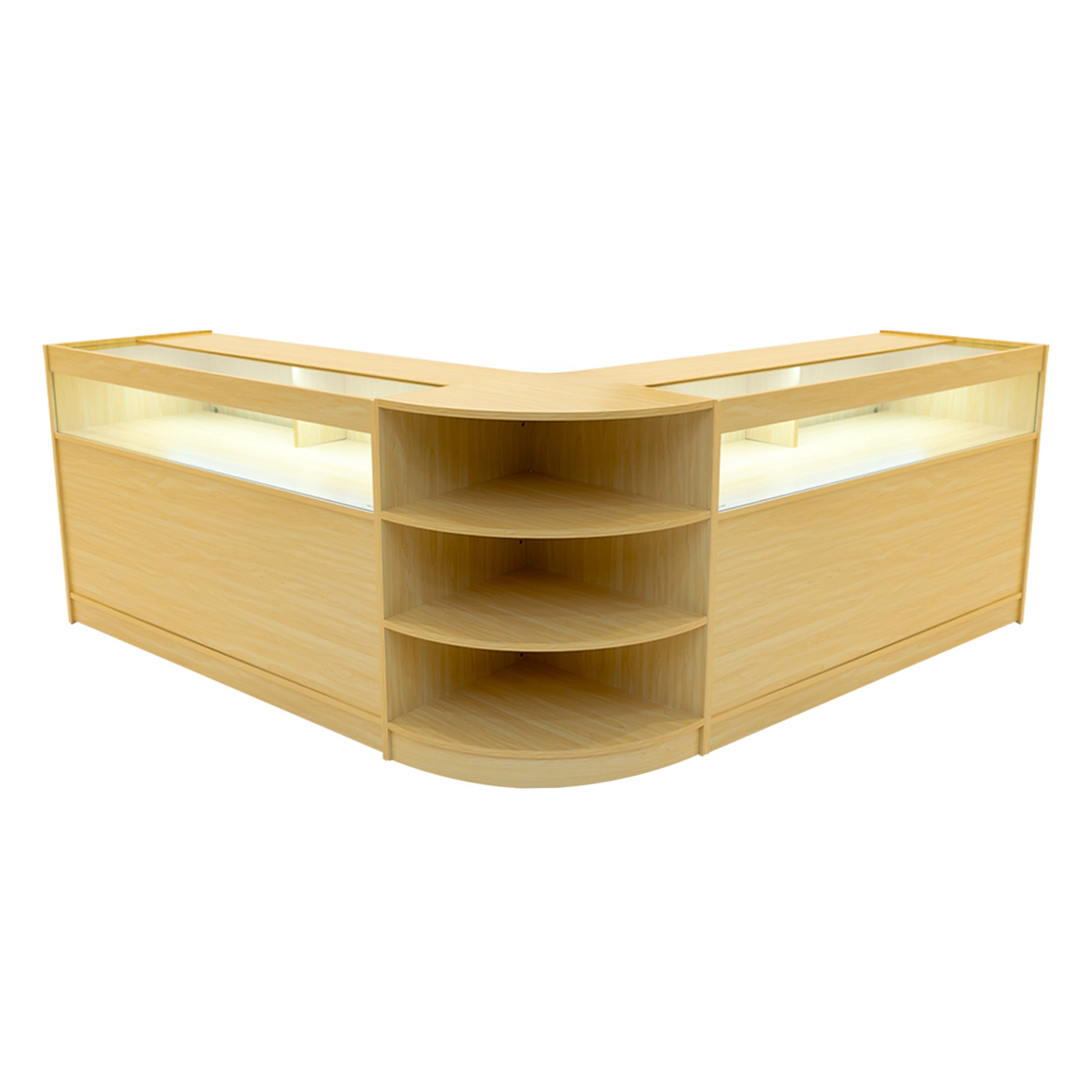 Q-Rax Theseus set banconi LED acero LM60+2xB1500 espositore