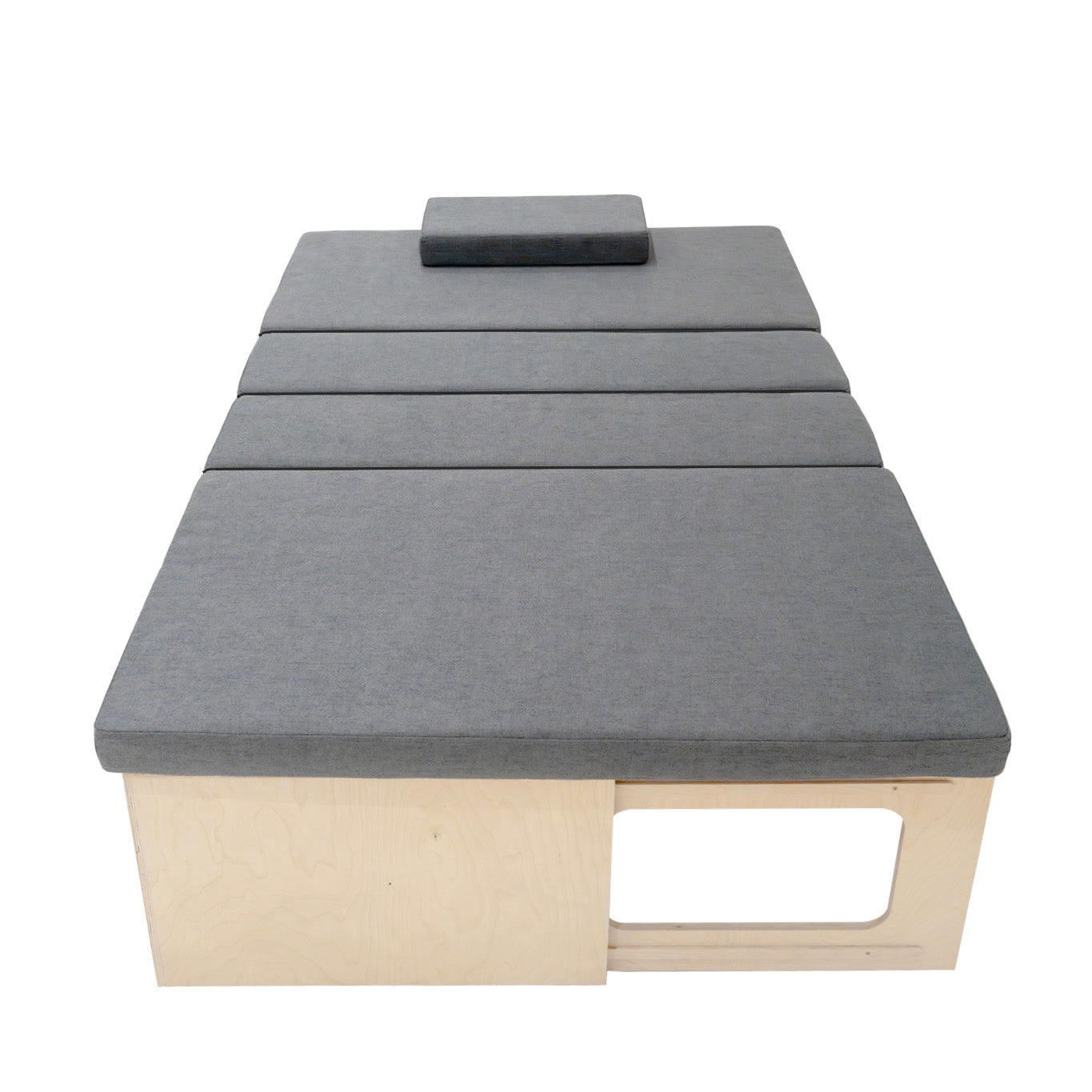 Q-Rax Letto Camper a L divano letto 120 cm grigio compensato betulla