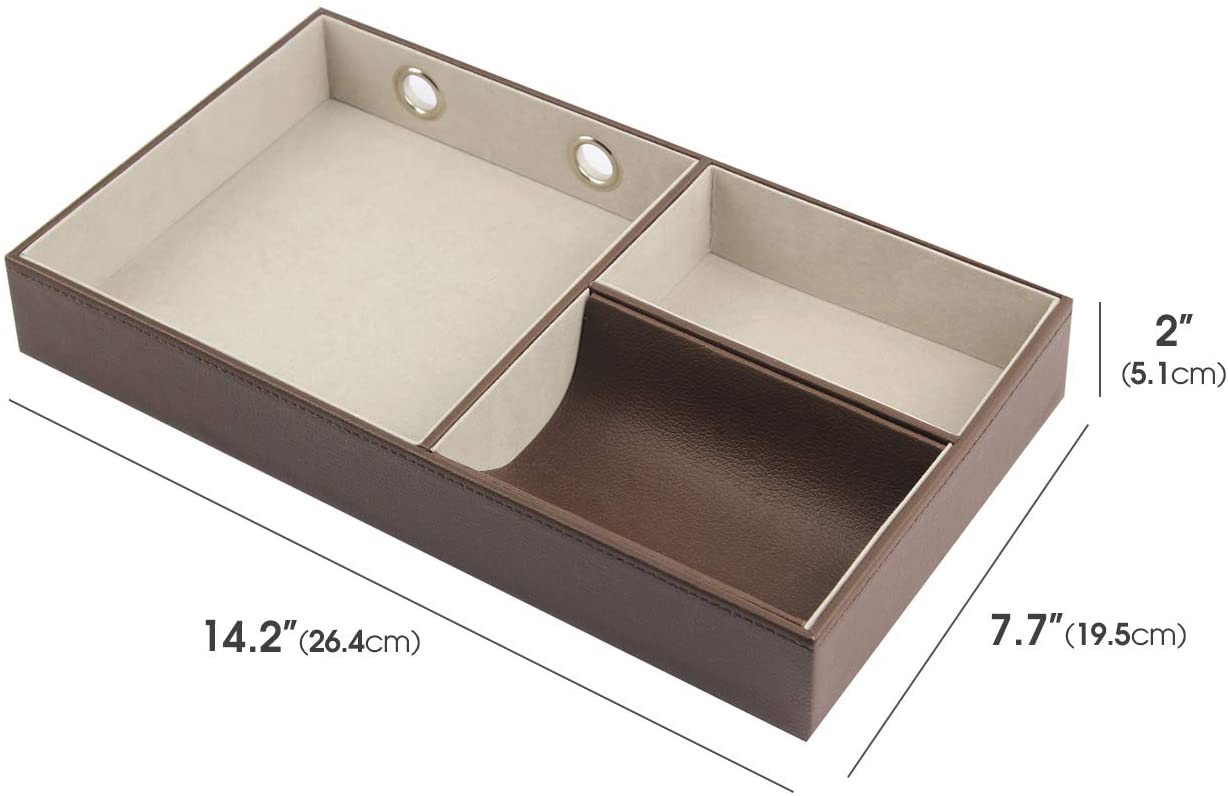 JackCube Design Dressroom Svuotatasche Pelle Marrone 3 Scomparti