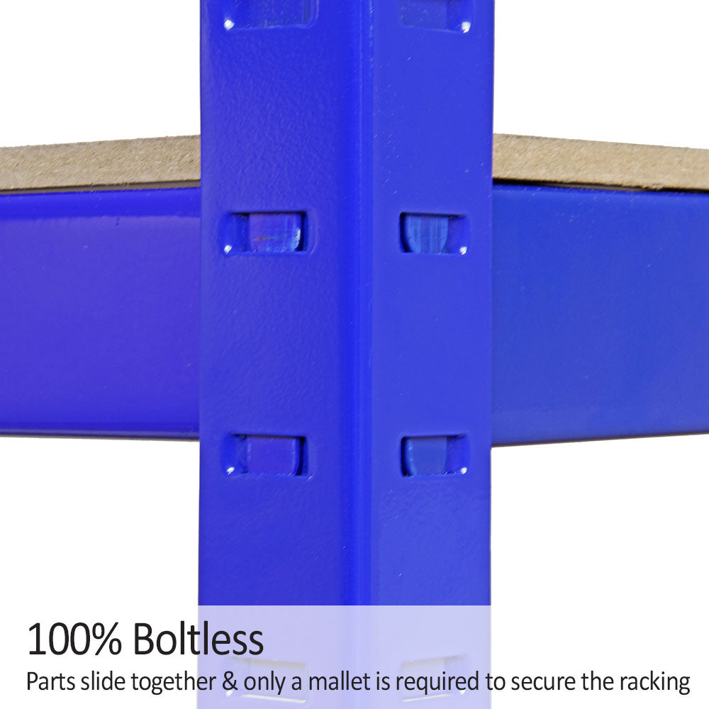 Q-Rax T-Rax Scaffale Metallo Blu 120cm 5 Ripiani 280Kg