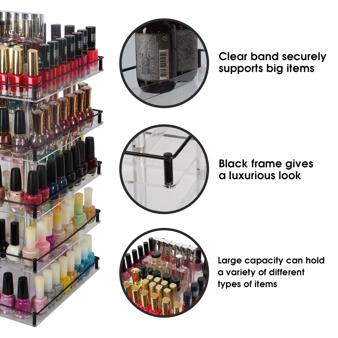 Jackcube Design Makeup Espositore Smalti Girevole 5 Piani Acrilico 360°