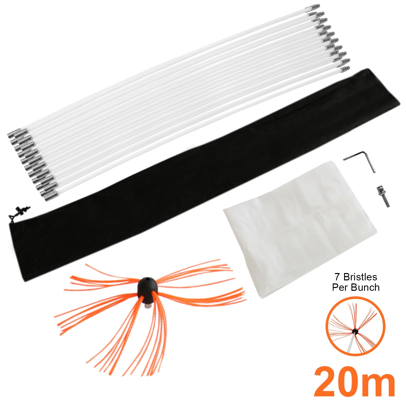 MaxBlast Scovolo Spazzacamino trapano nylon 20m