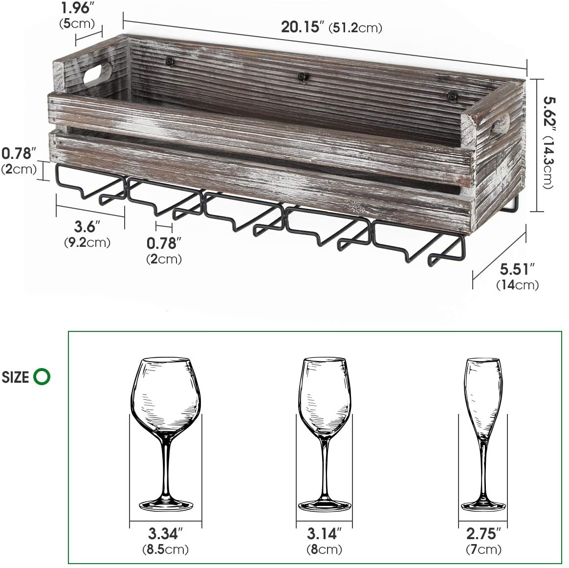 Jackcube Design Kitchen Portabottiglie Parete Legno 6 Bottiglie