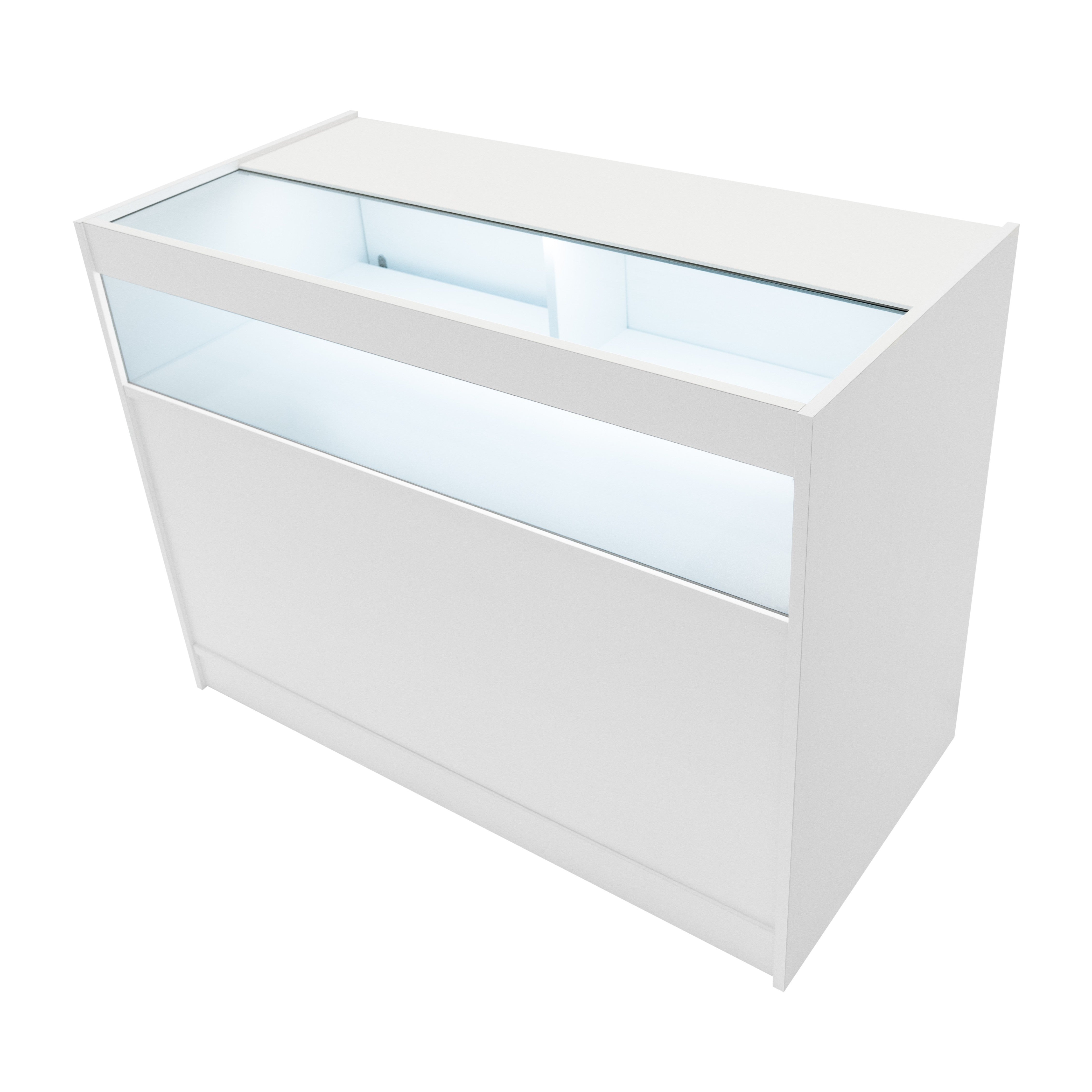 Q-Rax Banconi Negozio B1200 Bancone Vetrina LED Bianco 120cm