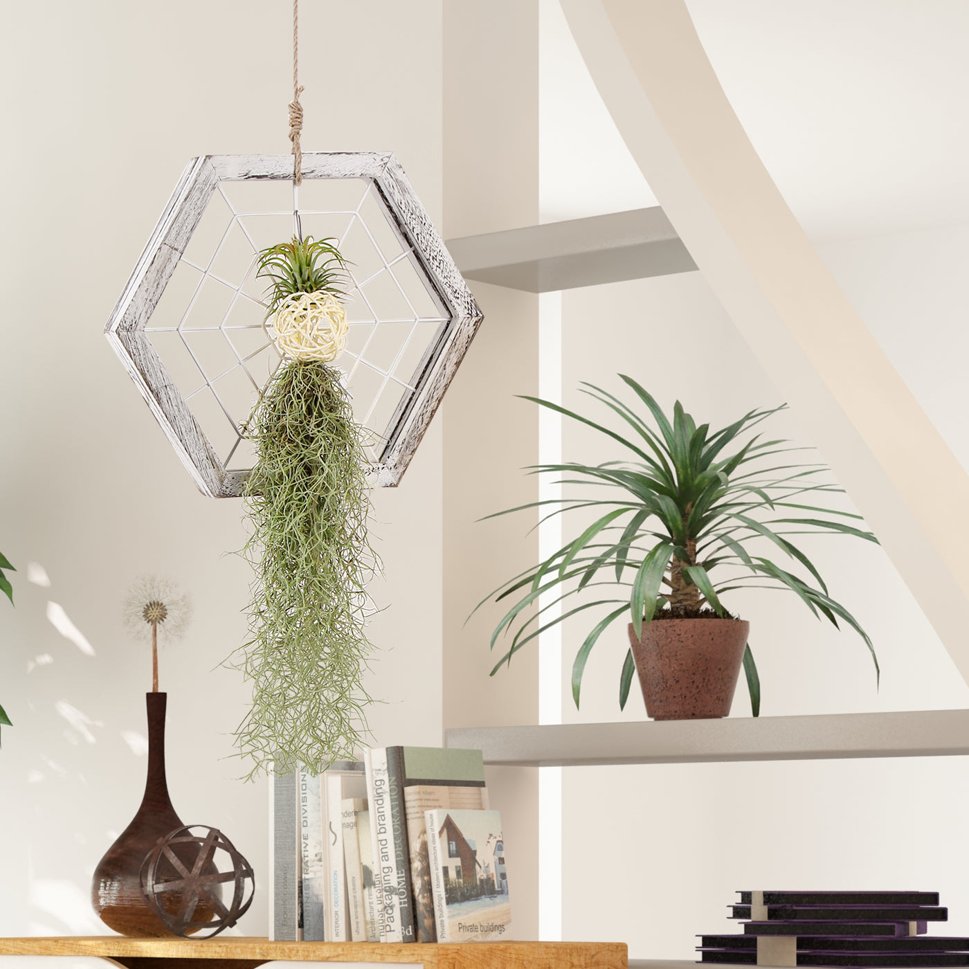 Jackcube Design Plant Portapiante Esagonale Legno Rustico