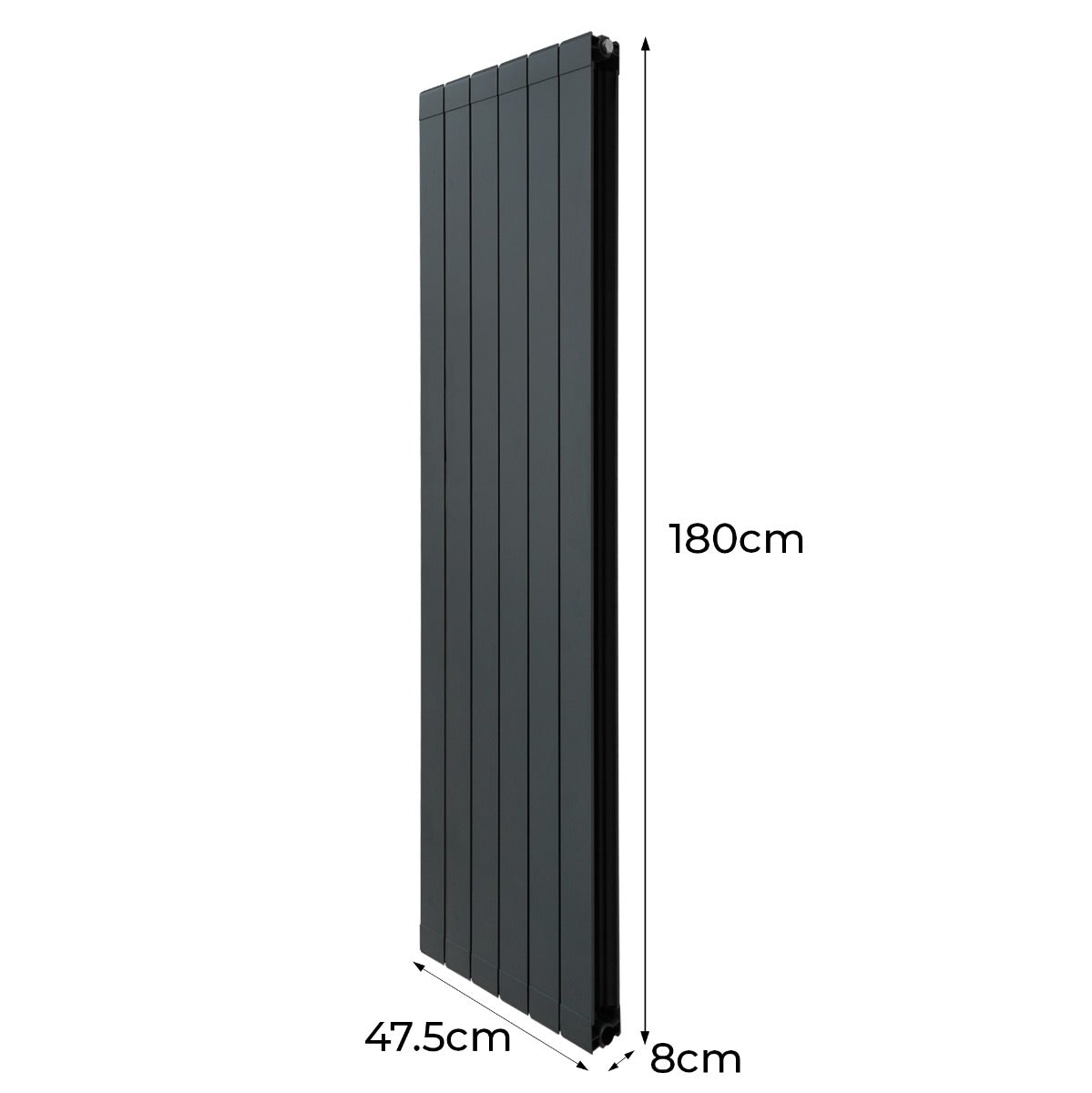 Q-Rax Radiatore Alluminio 1800x475 mm Grigio Antracite Verticale