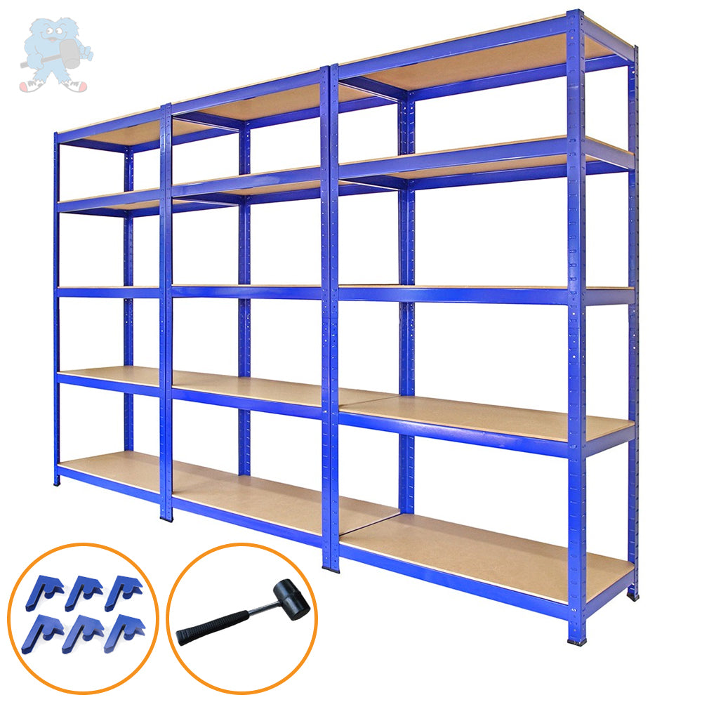 Q-Rax T-Rax Scaffale Garage Blu 90x45cm 3 Pezzi Kit