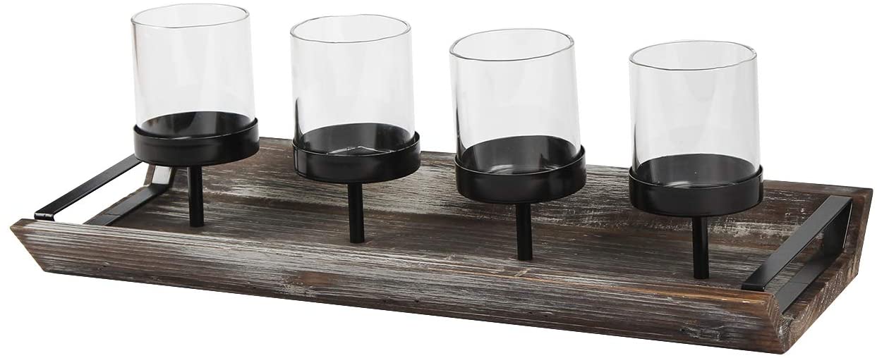 Jackcube Design Wall Décor Portacandele 4 Vetri Legno