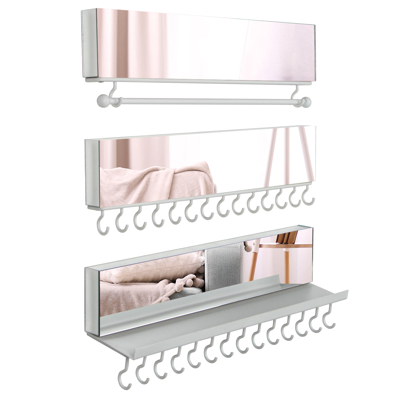 Jackcube Design Makeup Portagioie Specchio Set 3 Pezzi 28 Ganci