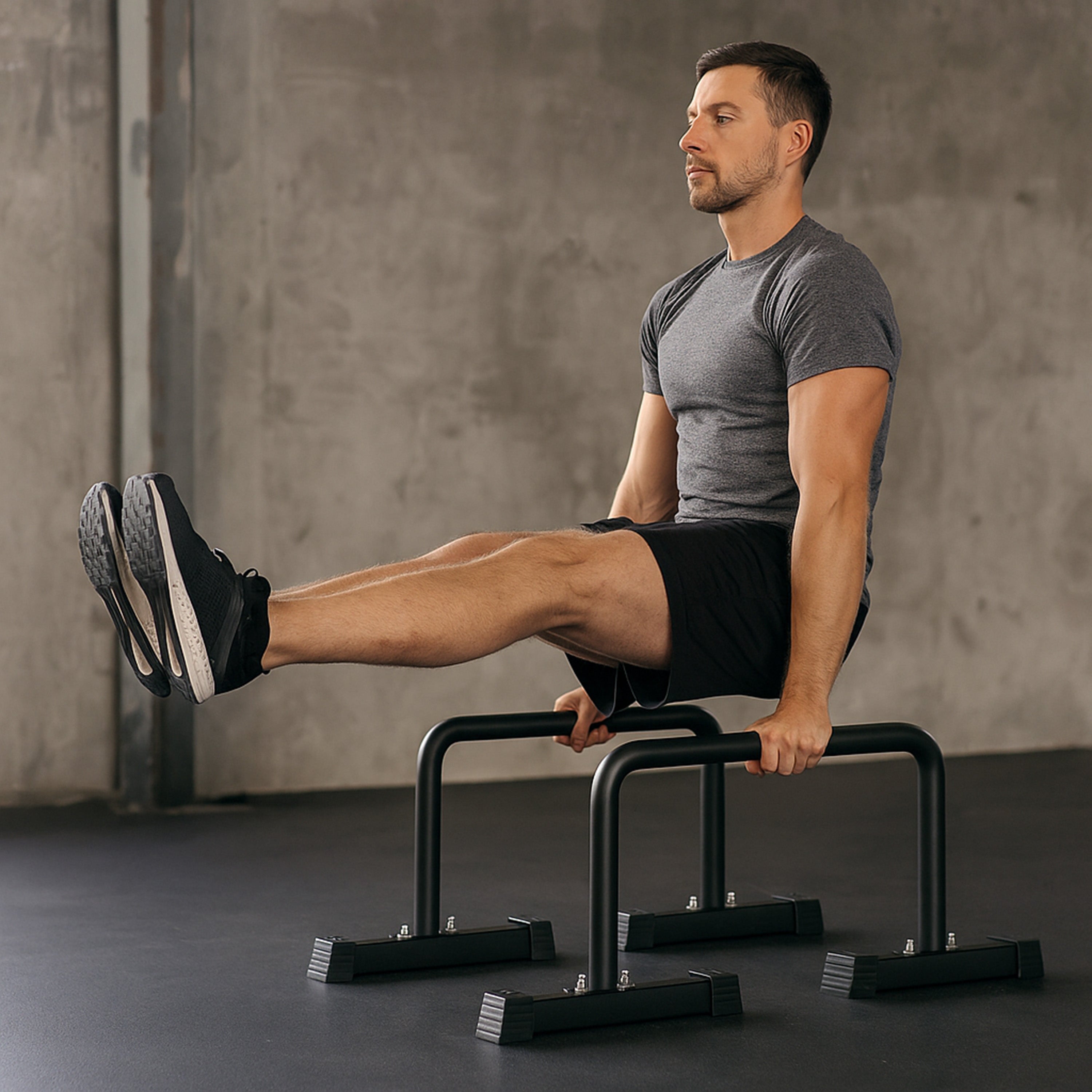 Q-Rax Parallettes Acciaio barre calisthenics 56x40x40 cm