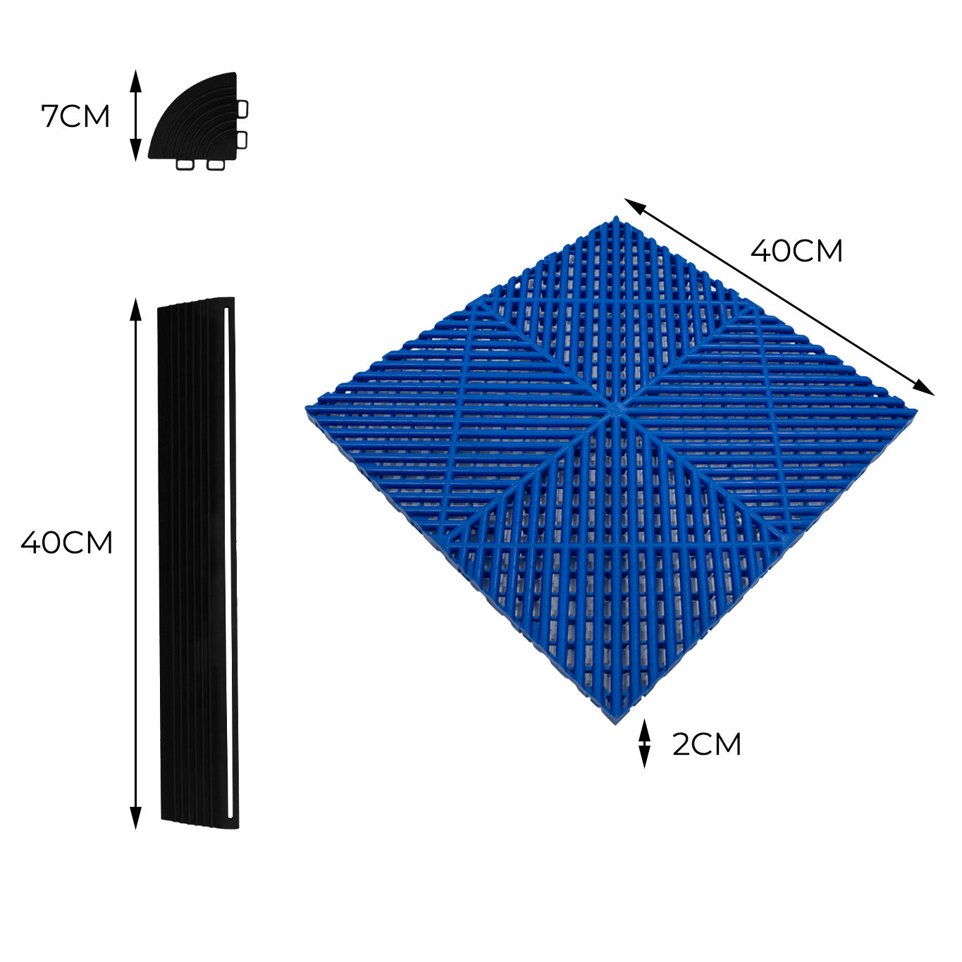 Q-Rax Piastrelle Ventilate Garage 120 blu 3,2x6 m